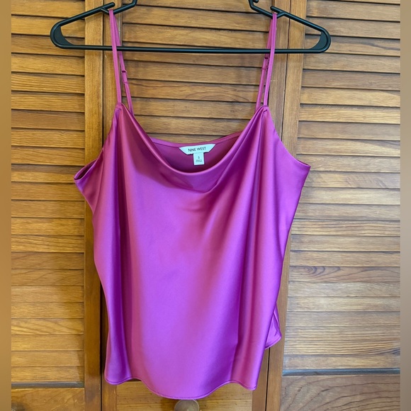Nine West Tops - Nine West Women's Fuchsia Satin Cowl Neck Camisole